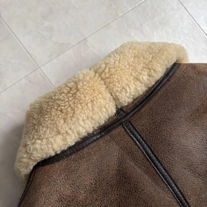 Custom Men's Genuine <b>Sheepskin</b> Shearling Winter Leather <b>Jacket</b> with Sherpa Fur Lining Windproof & Cozy Digital Printed Design - Product Image 5
