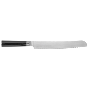 Cuchillo para pan de 9 pulgadas, hoja afilada de acero inoxidable dentada, mango negro, cortador de cocina profesional para cortar pan, pasteles y repostería - Product Image 1