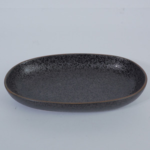 Japanese <b>Style</b> White Speckled Bamboo Fiber Durable Eco-Friendly Oval Plate for Restaurant HORECA Pasta Salad Main Course Serving - Product Image 3