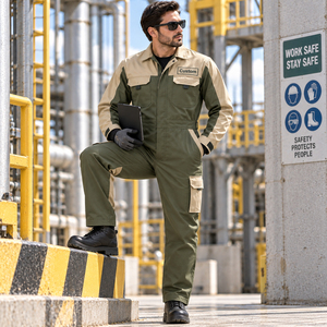 Combinaison de travail en coton respirant sur mesure OEM, uniforme de sécurité robuste, tenue de protection pour la construction et la réparation - Product Image 4
