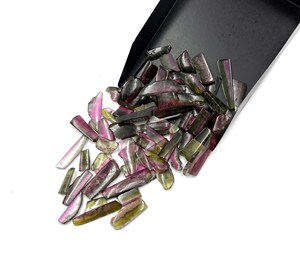 Lot de pierres précieuses en tourmaline bicolore naturelle, tranches de 5 à 29 mm, pour la création de bijoux - Product Image 5