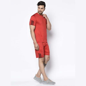 Ensemble de survêtement décontracté pour homme, t-shirt et short, 100 % coton, style uni, fabrication OEM - Product Image 5