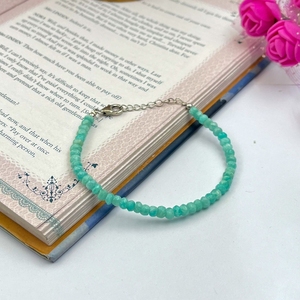 Natural Amazonite Faceted Rondelle <b>Beaded</b> <b>Bracelet</b> 925 Sterling Silver Lobster Clasp Handmade Gemstone Jewelry Engagement - Product Image 4