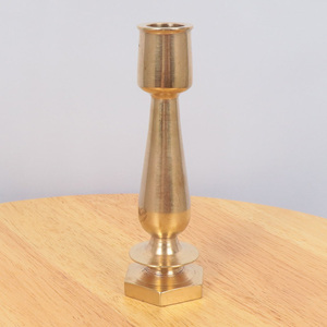 Photophore vintage en laiton massif, support décoratif pour bougie conique, bougeoir classique en laiton, style antique pour table - Product Image 2