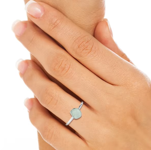 Anillo Apilable de Plata de Ley 925 con Engaste de Bisel, Zafiro Azul en Forma Irregular, Natural, Clásico, Unisex, para Bodas y Fiestas - Product Image 6