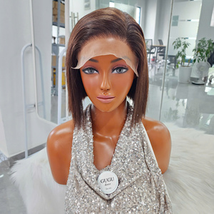 Wholesale 100% Raw Virgin Vietnamese Bone Straight <b>Bob</b> <b>wig</b> 8 Inch Brown Color Glueless <b>Wig</b> Human Hair Double Drawn - Product Image 3