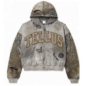 Sudadera con Capucha para Hombre, Diseño Personalizado, Estilo Moderno, con Pedrería, 100% Algodón, Alta Calidad, Corte Holgado, Transpirable, Estilo Urbano - Product Image 1