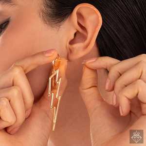 PRAO Thunderbolt Collection Danglers Pendientes colgantes finos en resina blanca - Product Image 1