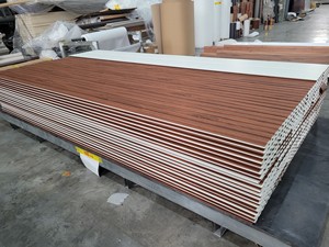 Slatted WPC <b>Wall</b> <b>Cladding</b> Indoor Facade B2B Wholesale UV Resistant Modern European Design Soundproof Entertainment Commerce - Product Image 4