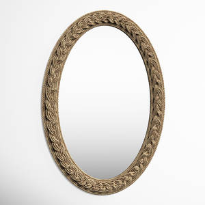 Espejo de pared decorativo tejido para baño o dormitorio Diseño plano para un estilo tejido elegante - Product Image 4