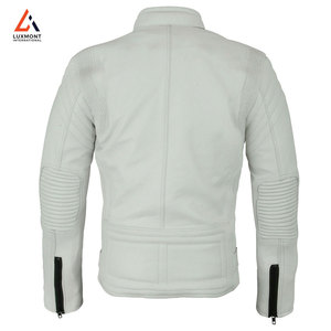 Veste de moto de haute qualité pour homme, design élégant avec poignets ajustables et fermeture éclair sur le devant - Product Image 4