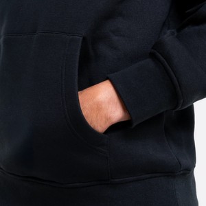 Men's Black Hooded Sweatshirt Regular Fit Fleece Casual Solid Color Pocket Long Sleeve Autumn Wear 2027 - Product Image 5