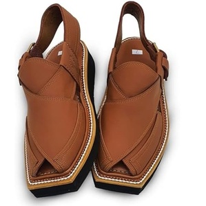 Sandalias de color marrón, estilo afgano, Khan Peshawari, Kataap, calzado tribal Kuchi, planas, de PVC, para primavera y otoño. - Product Image 1