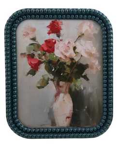 Marco de Fotos de Resina con Cuentas Belladec Royal, Decorativo Floral Vintage, Ligero, Ecológico, Hecho a Mano, Vertical, para Mesa - Product Image 2