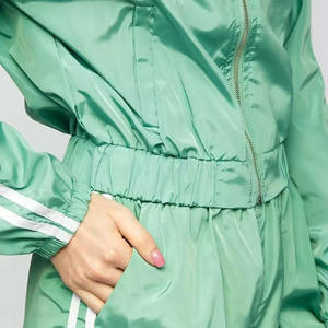 Conjunto Deportivo Verde Menta para Mujer, Manga Larga, Corte Holgado, Cintura Elástica, Color Sólido, Ropa Deportiva Informal, Estilo Primavera - Product Image 6