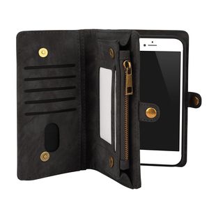 Custodia a Portafoglio Portatile per iPhone 8 Plus 2 in 1 Magnetica in Pelle con Cerniera Staccabile, 15 Scomparti per Carte e Tasca Porta Soldi - Product Image 4
