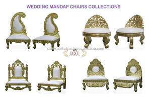 Magnifiques chaises Mandap Design pour les décors de cérémonie Ensemble de chaises Mandap de mariage modernes Superbe décor Mandap Ensemble de chaises basses - Product Image 6