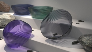 PGT French Retro Wave Ripple Tableware <b>Set</b> - 5-Piece Eco-Friendly Elegant <b>Dinner</b> Plates & Bowls -Vesta Grey (Made in Taiwan) - Product Image 4