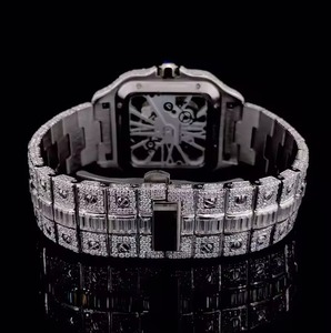Montre mécanique squelette carrée de luxe pour homme, acier inoxydable, verre saphir, 40 mm, analogique, fermoir pliant, mouvement ETA - Product Image 4