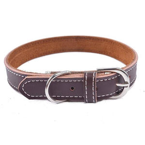 Collar de cuero grueso marrón para perros, accesorios de lujo para mascotas de todos los tamaños con accesorios de acero inoxidable sin óxido, precio al por mayor - Product Image 5