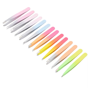 Pince à épiler professionnelle 1 pièce en acier inoxydable à pointe fine, inclinée et plate pour l'épilation et le maquillage, multicolore - Product Image 6