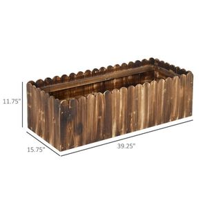 40 \ "X 16 \" X 12 \ "Caja de macetas de jardín elevada de madera con borde festoneado para flores y plantas - Product Image 3