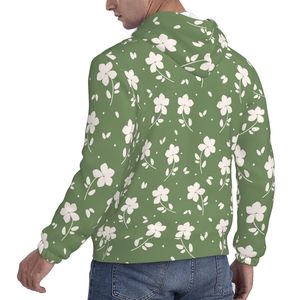 Sweat à capuche thermique d'hiver unisexe, 100% coton, doublure en tissu polaire, logo imprimé sur le devant, design personnalisable - Product Image 3
