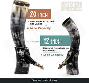 Cuerno de vaca Natural de Humran Export India, cuerno para beber buey para cerveza Ale y vid, cuerno para beber vikingo hecho a mano - Product Image 3