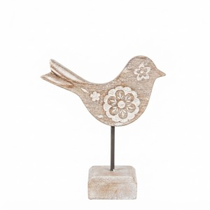 Decoración de Pájaro de Madera Hecha a Mano con Diseño Floral, Adorno de Mesa Estilo Shabby Chic para Sala de Estar, Uso en Interiores - Product Image 1