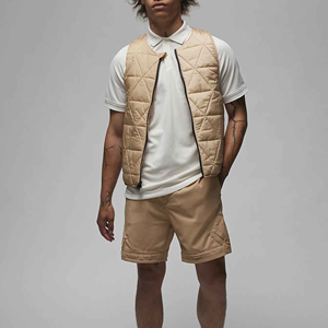 Chaleco Acolchado Beige para Hombre, con Cierre Frontal, Impermeable, Cortavientos, Informal, de Color Sólido, sin Mangas, con Relleno de Poliéster, para Invierno - Product Image 2