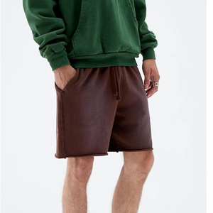 Men Solid Color Drawstring Shorts Mid Waist Knitted Cotton Casual Bermuda Shorts With Pockets Breathable Style - Product Image 4