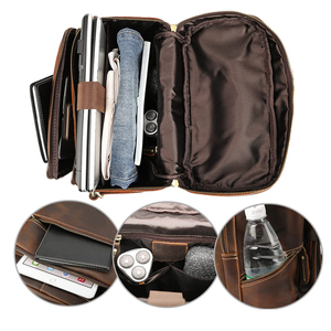 Best Quality Unisex Casual Genuine <b>Leather</b> <b>Backpack</b> with Zipper Closure Personalized <b>Large</b> Capacity <b>Leather</b> <b>Backpack</b> Bag - Product Image 5