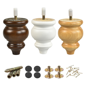 Pieds de meubles en bois massif de qualité supérieure pour canapé, lit, armoire, table, salon, chambre à coucher, décoratifs, taille personnalisée, OEM - Product Image 1