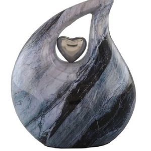Urne funéraire décorative en aluminium en forme de goutte d'eau, conteneur commémoratif avec surface mate raffinée et détails fins - Product Image 6