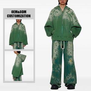 Sudadera con Capucha Casual Vintage de Alta Calidad para Hombre, Estilo Lavado Ácido, Tejido de Punto Grueso, Corte Holgado, para Otoño - Product Image 1