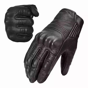 Guantes Profesionales de Motociclismo para Invierno, Negros, de Nailon, Medios Dedos, Compatibles con Pantalla Táctil, Impermeables, Autocalentables y Transpirables - Product Image 1