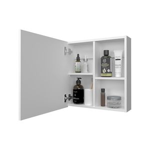 Mobile da Bagno Bianco Morenci con 1 Anta, Include Specchio e Armadietto Portamedicinali - Product Image 3