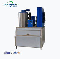 Machine à glace en flocons industrielle COLDPRO 3 tonnes/jour, en acier inoxydable 304, fabrication de glace en flocons, conception personnalisée CE pour les produits de la mer