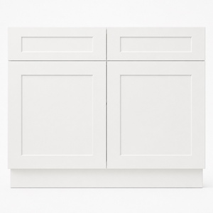 Gabinete de Cocina Inferior Personalizado de 42 Pulgadas, Blanco, Estilo Shaker, 2 Cajones, RTA, Fabricante OEM de Vietnam - Product Image 1