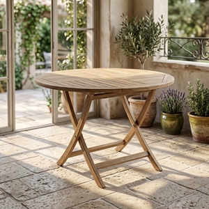 New Modern Minimalist Wholesale Round Teak Wood <b>Folding</b> <b>Dining</b> <b>Table</b> Outdoor Patio Garden Backyard Space Saving Furniture Pieces - Product Image 3