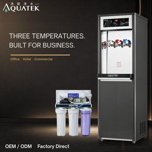 Distributeur d'eau sur pied Aquatek AQ-1213, eau chaude, tempérée et froide, système RO, acier inoxydable, qualité commerciale, 110V 220V - Product Image 1