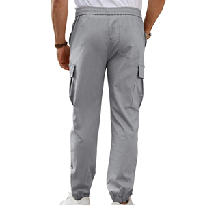 Custom Cargo <b>Trousers</b> Men Wholesale Multi Pocket Utility Work Pants <b>Elastic</b> <b>Waist</b> OEM ODM Private Label Apparel Supplier Mens - Product Image 3