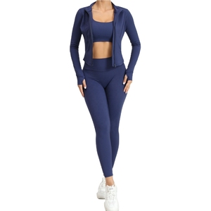 2026 New Women <b>Yoga</b> <b>Jacket</b> And Legging 2 Piece Set Premium Fitness Wear Activewear Sportswear Gym Outfit - Product Image 4