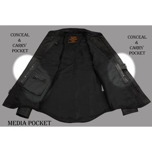 Chemise en cuir décontractée pour homme 2025 LKM1601 Noir Légère à boutons-pression 2X-Large - Product Image 3