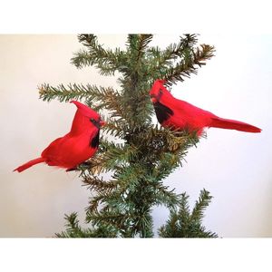 12 Piezas de Pájaros Artificiales de Color Rojo Cardenal con Plumas, Decoraciones para Árboles de Navidad con Clip para Adornos de Corona - Product Image 2