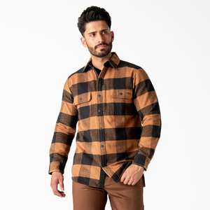 <b>Men's</b> Plaid <b>Flannel</b> Shirt <b>Jacket</b> Regular Fit Turn-down Collar Long Sleeve Casual Autumn Cotton Outerwear - Product Image 1