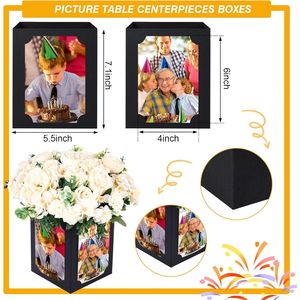 Set di 12 Cornici Portafoto da 6 Pollici, Scatole Decorative per Centrotavola, Decorazioni per Feste di Laurea, Matrimoni e Lampade da Parete - Product Image 3