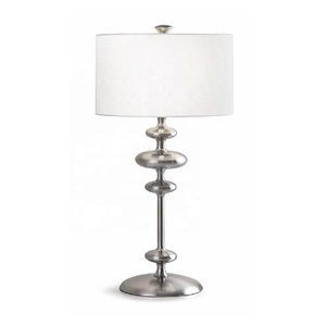 Lámpara de mesa plateada moderna sin sombra espejo pulido para dormitorio sala de estar casa mesita de noche Oficina estudio lámpara Decoración - Product Image 1