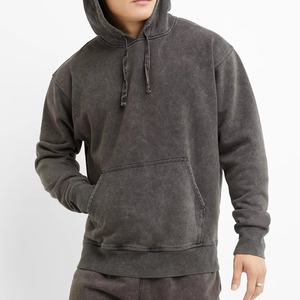 Sweat à capuche unisexe en molleton tricoté effet délavé avec logo imprimé DTG, grande taille, haute qualité, respirant - Product Image 6