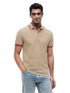 Polo de Manga Corta Rosa para Hombre, Algodón Oxford, Color Sólido, Corte Regular Informal, Diseño Transpirable - Product Image 3